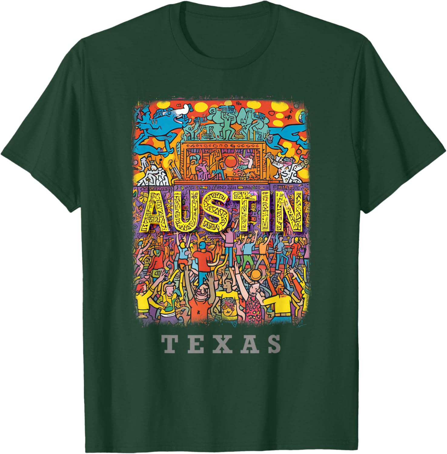 Austin Texas TX Live Music Scene SD715 T-Shirt - T-Shirt | Forest