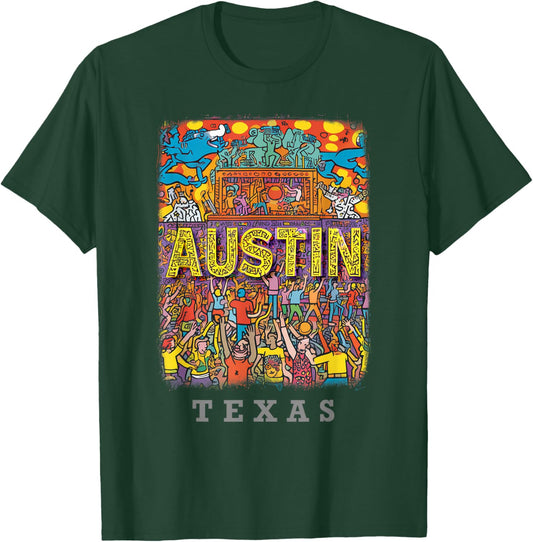 Austin Texas TX Live Music Scene SD715 T-Shirt - T-Shirt | Forest