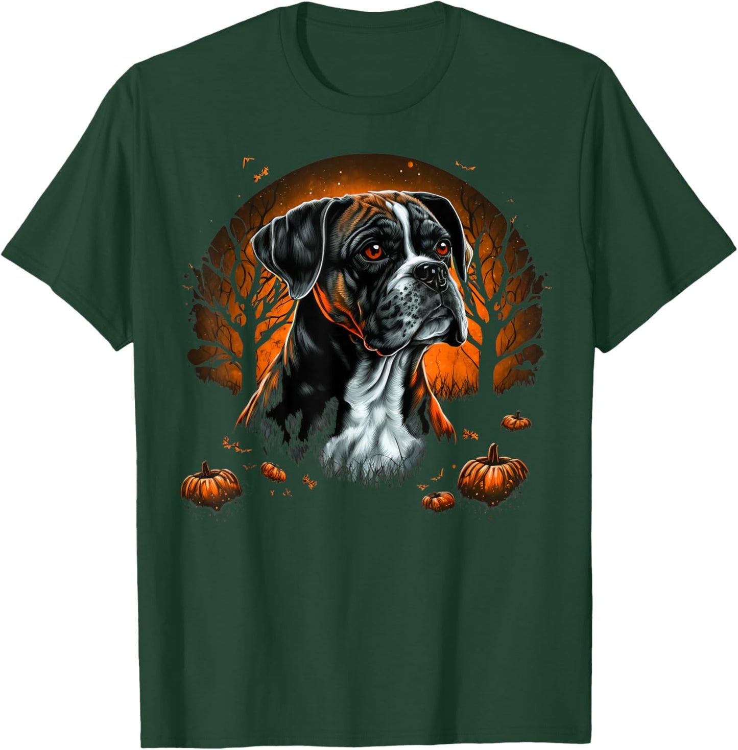 Pumpkin Boxer Dog costume on Boxer Dog Halloween Women Kids T-Shirt - T-Shirt | Forest