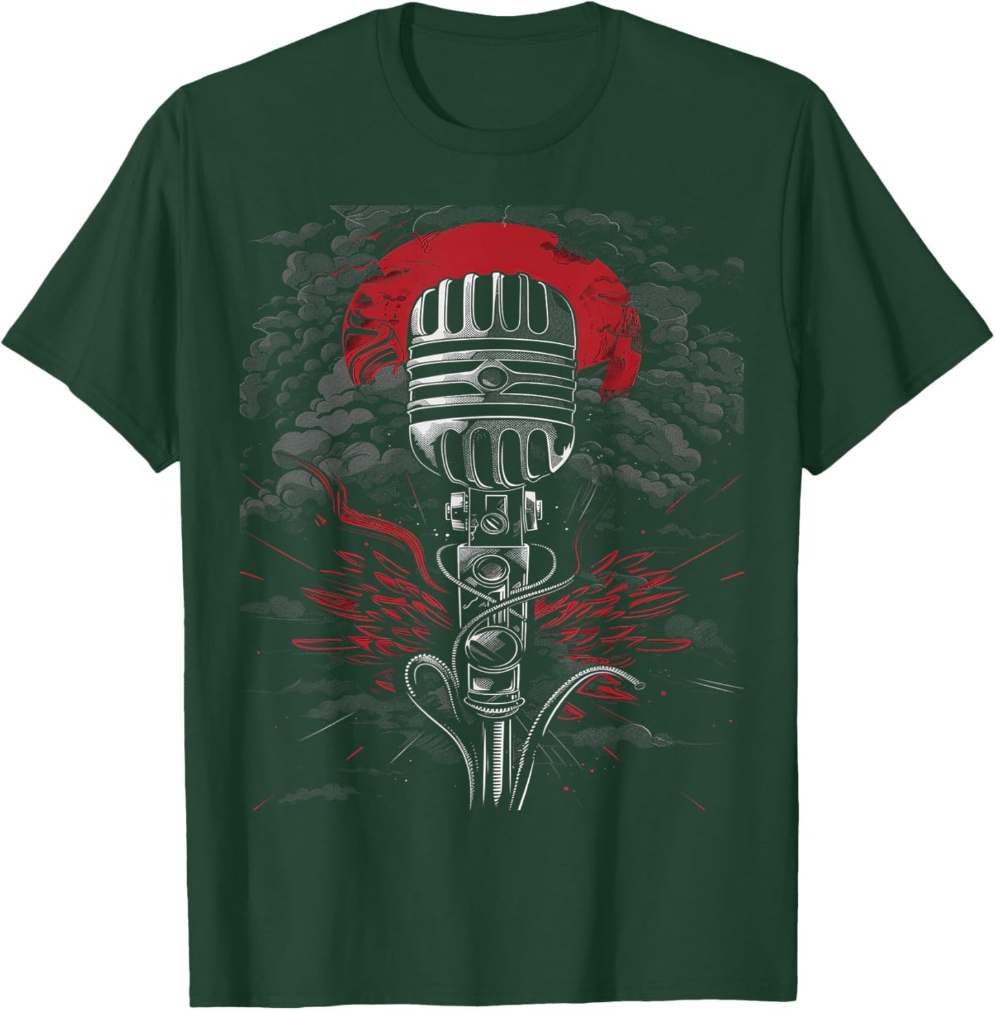 Retro Microphone Gift Apparel -Adults Retro Black Small Short Sleeve T-Shirt - T-Shirt | Forest