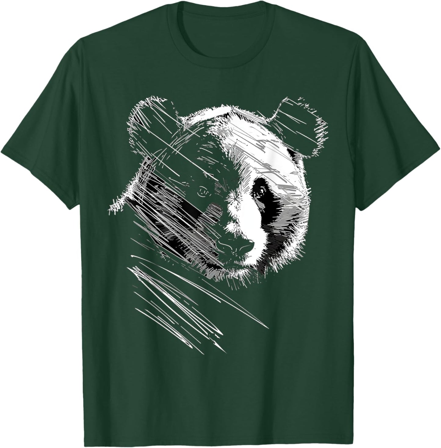 Panda Drawing Animal Abstract Art Panda T-Shirt - T-Shirt | Forest