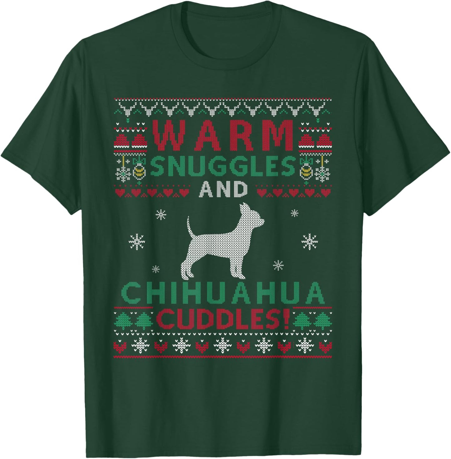 Christmas Chihuahua Dog Cuddles Pet Owners Women Kids T-Shirt - T-Shirt | Forest