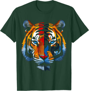 Tiger Face Animal Print Art Portrait Graphic Tiger T-Shirt - T-Shirt | Forest