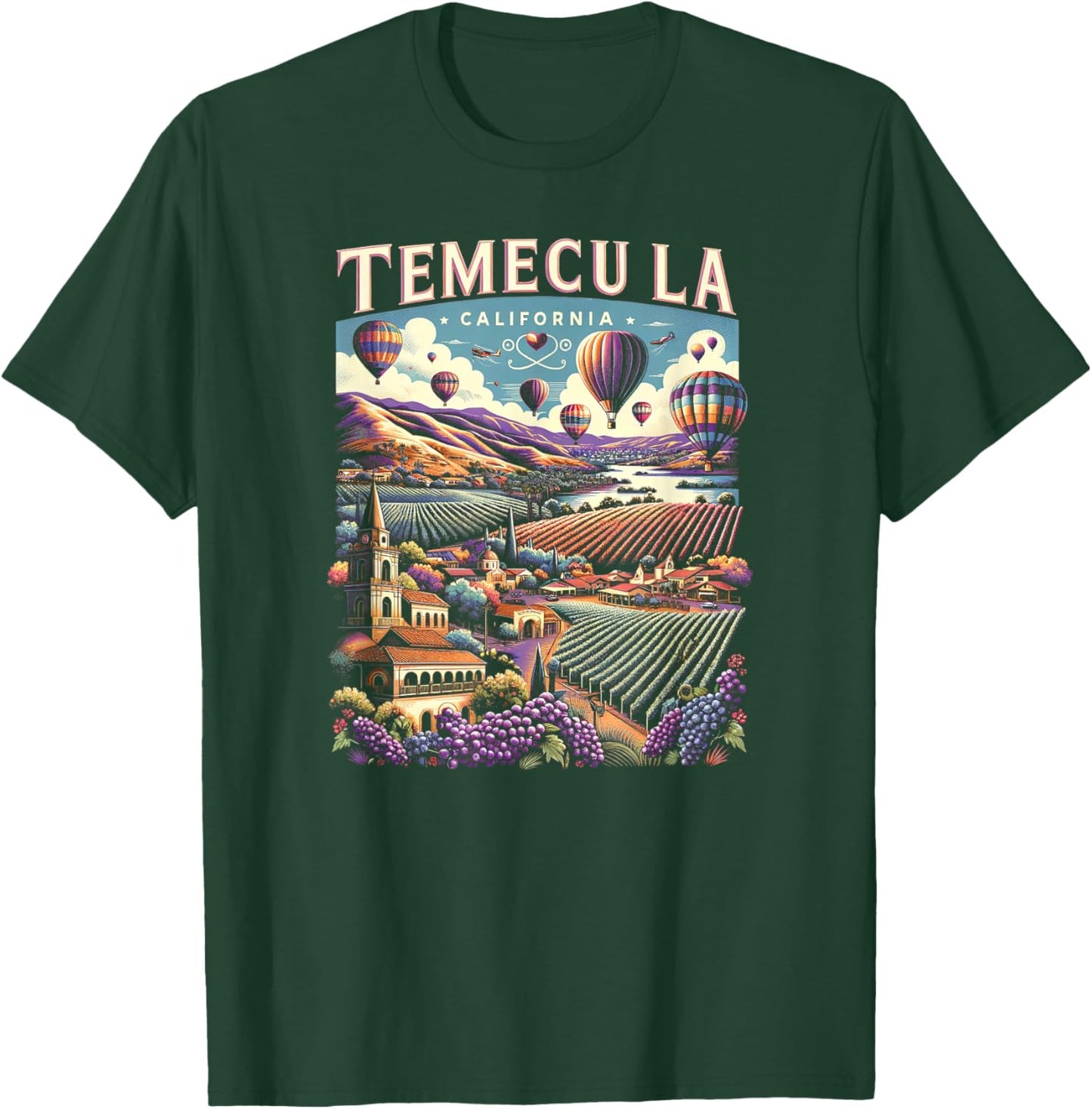 Temecula California Retro Sunset Vintage Inspired T-Shirt - T-Shirt | Forest
