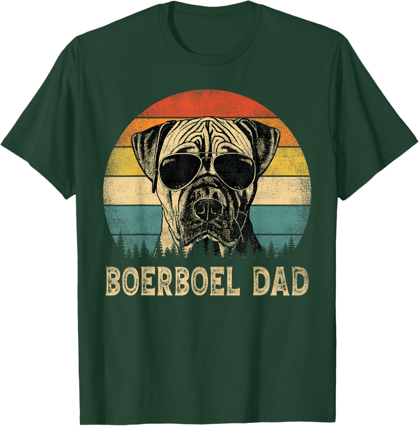 Vintage Boerboel Dad Dog Lovers Father's Day T-Shirt - T-Shirt | Forest