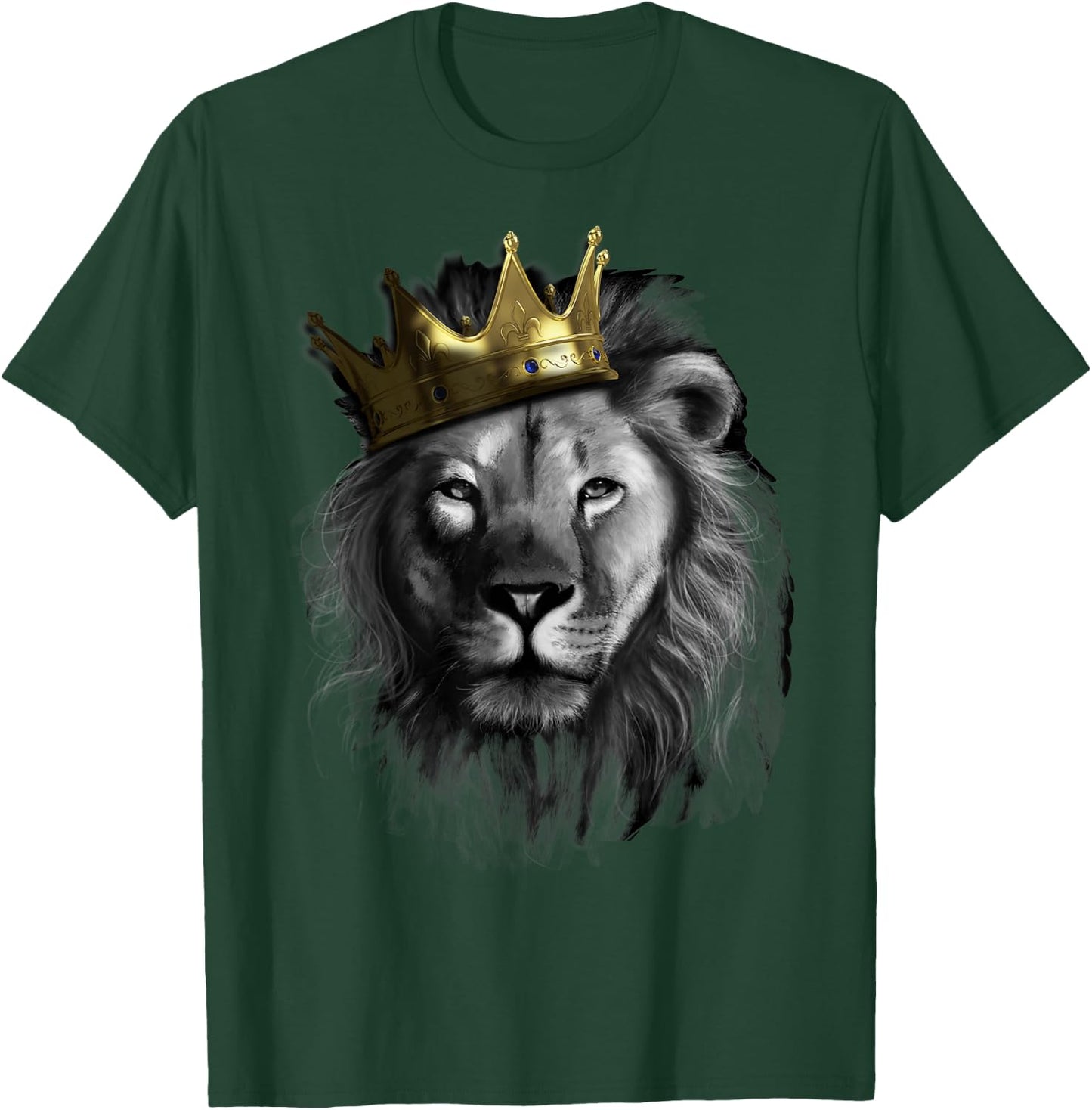 King Lion With Crown Street Art T-Shirt - T-Shirt | Forest