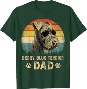 Vintage Kerry Blue Terrier Dad Dog Lovers Father's Day Men Women T-Shirt - T-Shirt | Forest