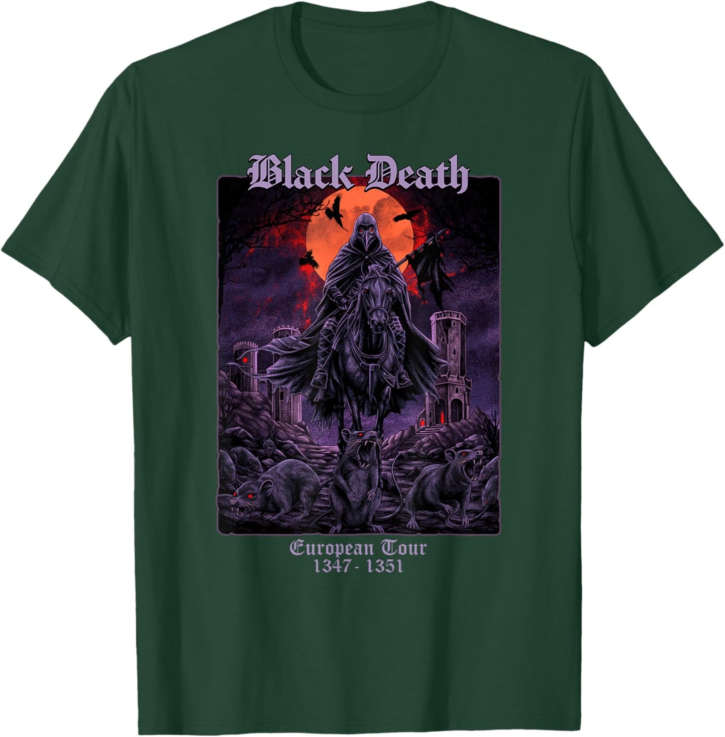 Black Death European Tour Medieval History T-Shirt - T-Shirt | Forest