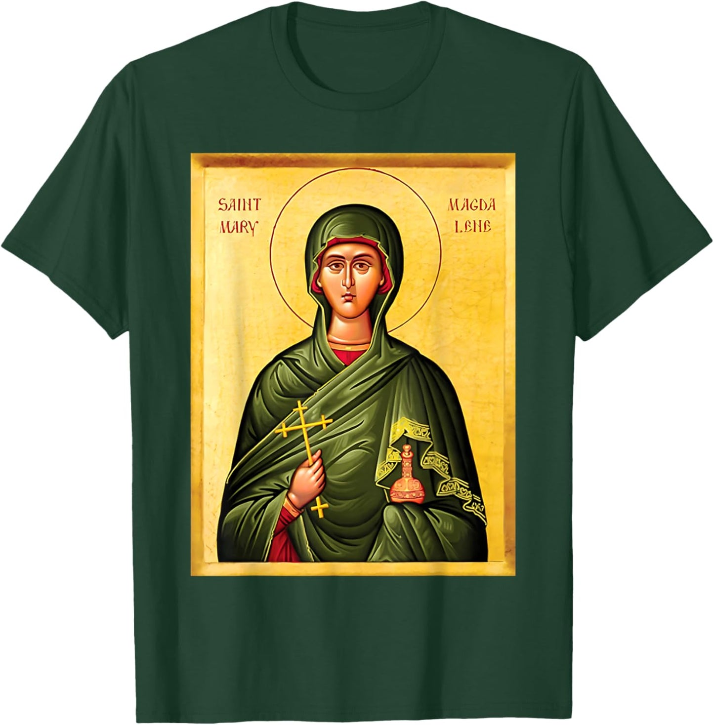 St. Mary Apostle Magdalene Eastern Orthodox Byzantine Art T-Shirt - T-Shirt | Forest