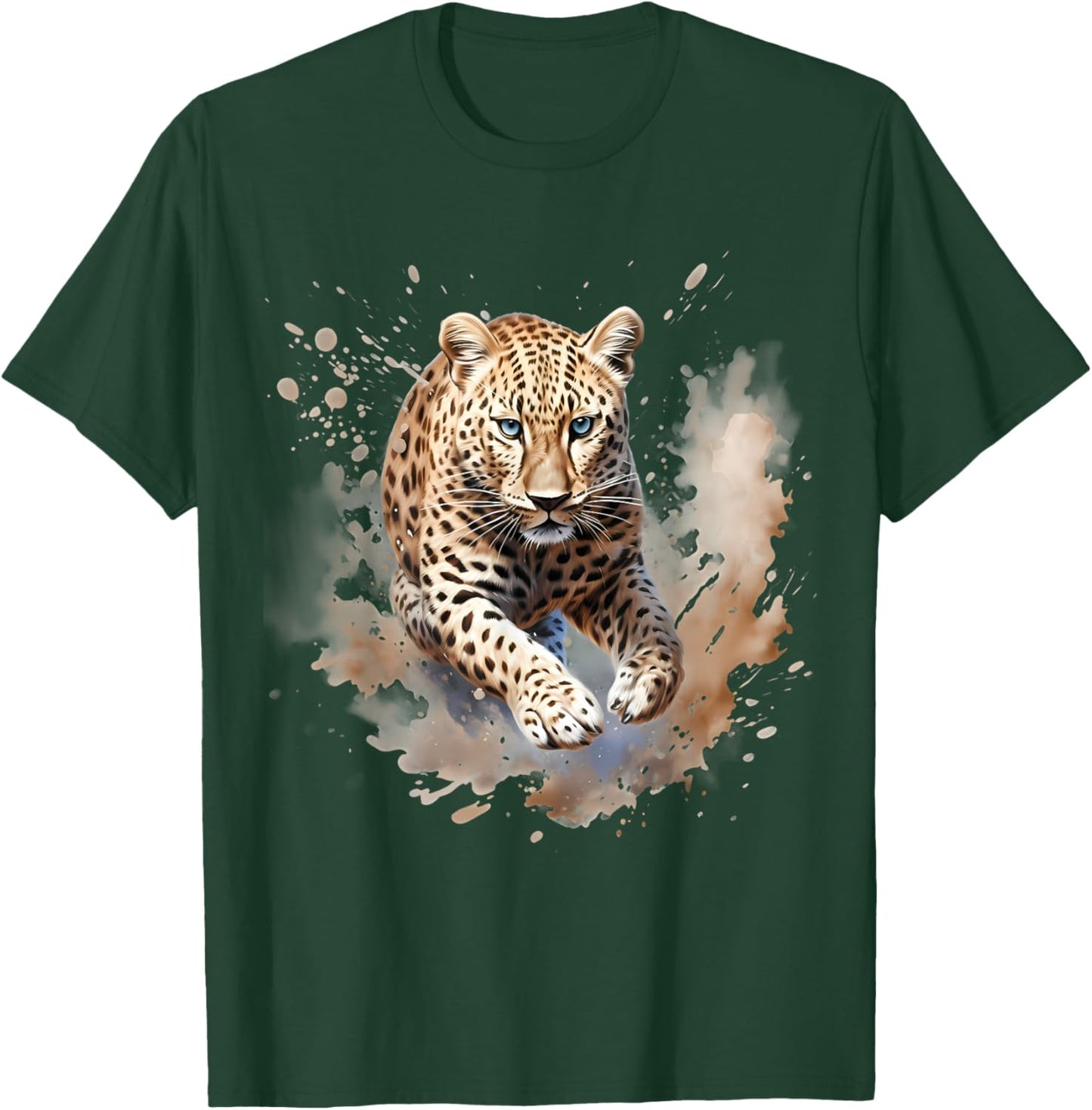 Leopard Safari Tier Kunst Natur Tierwelt Kunstwerk Splash T-Shirt - T-Shirt | Forest