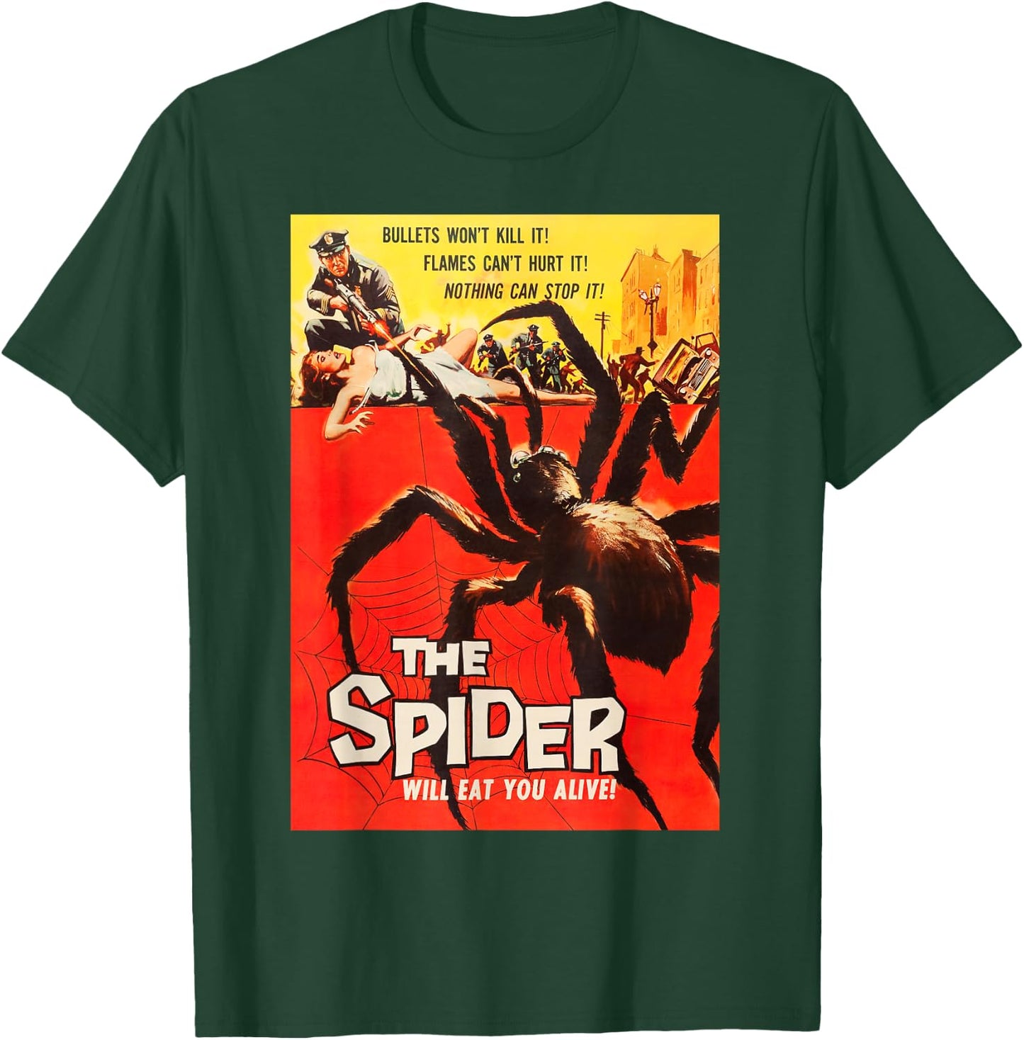 Giant Spider Classic Halloween Monster Poster Horror Movie T-Shirt - T-Shirt | Forest