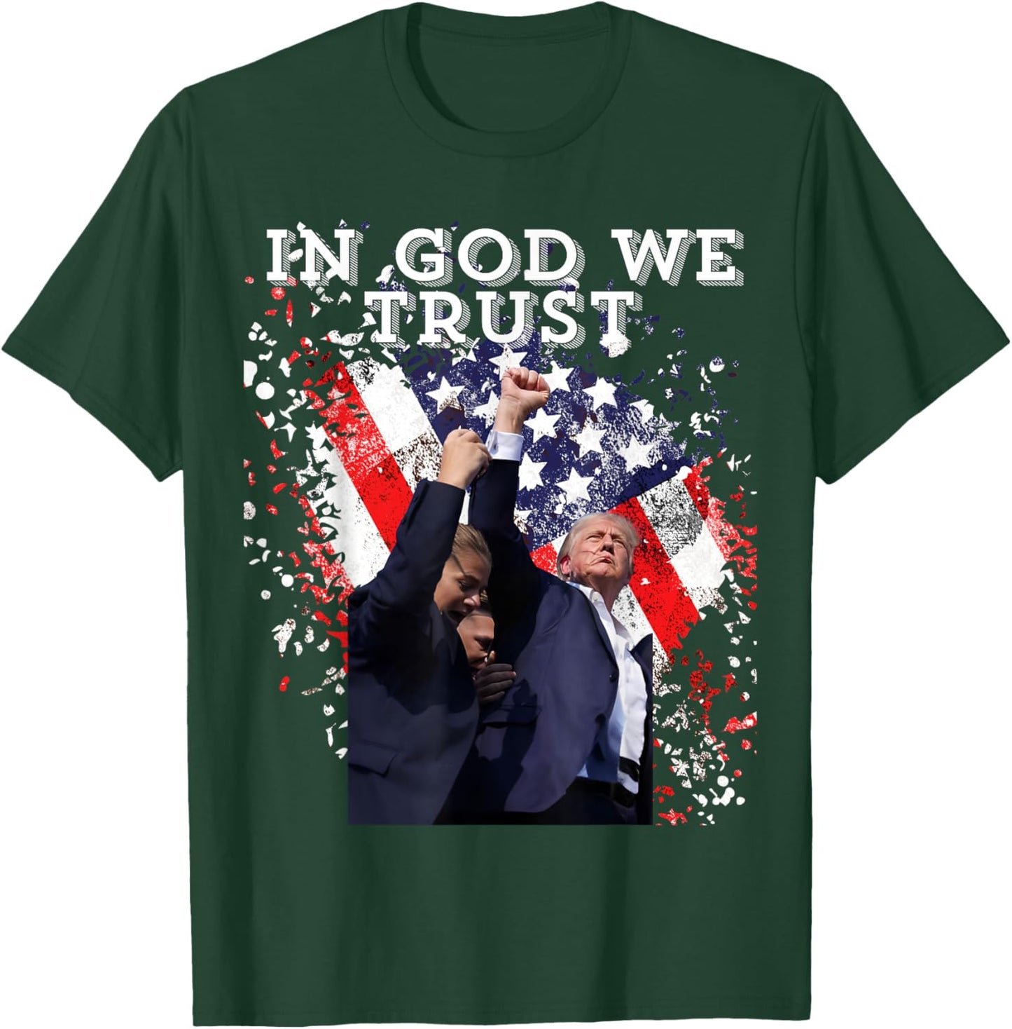 Trump Rally Shooter "In God We Trust" Trump 2024 T-Shirt - T-Shirt | Forest