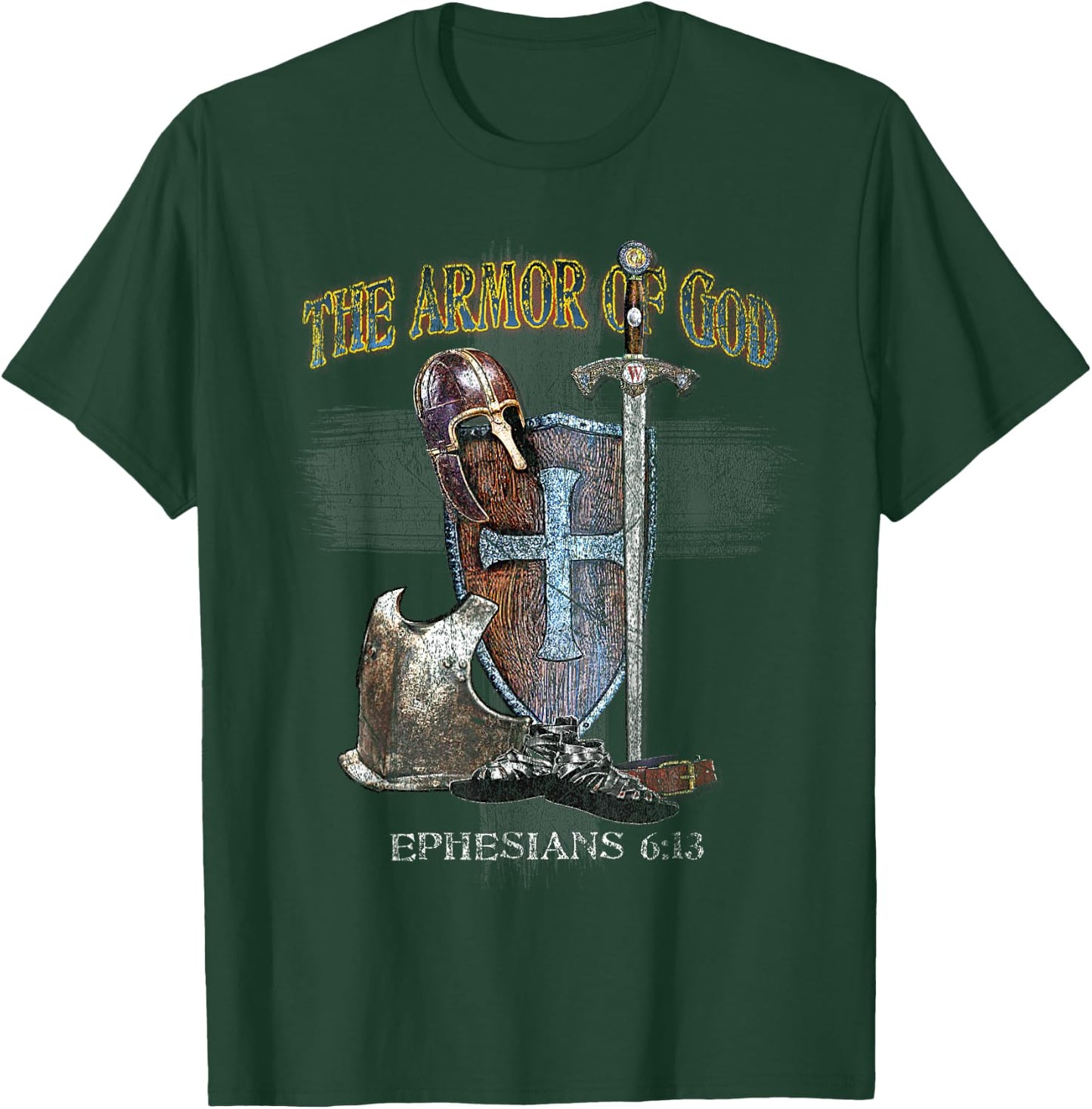 The Whole Armor of God - Ephesians 6:11 - Stand Therefore T-Shirt - T-Shirt | Forest