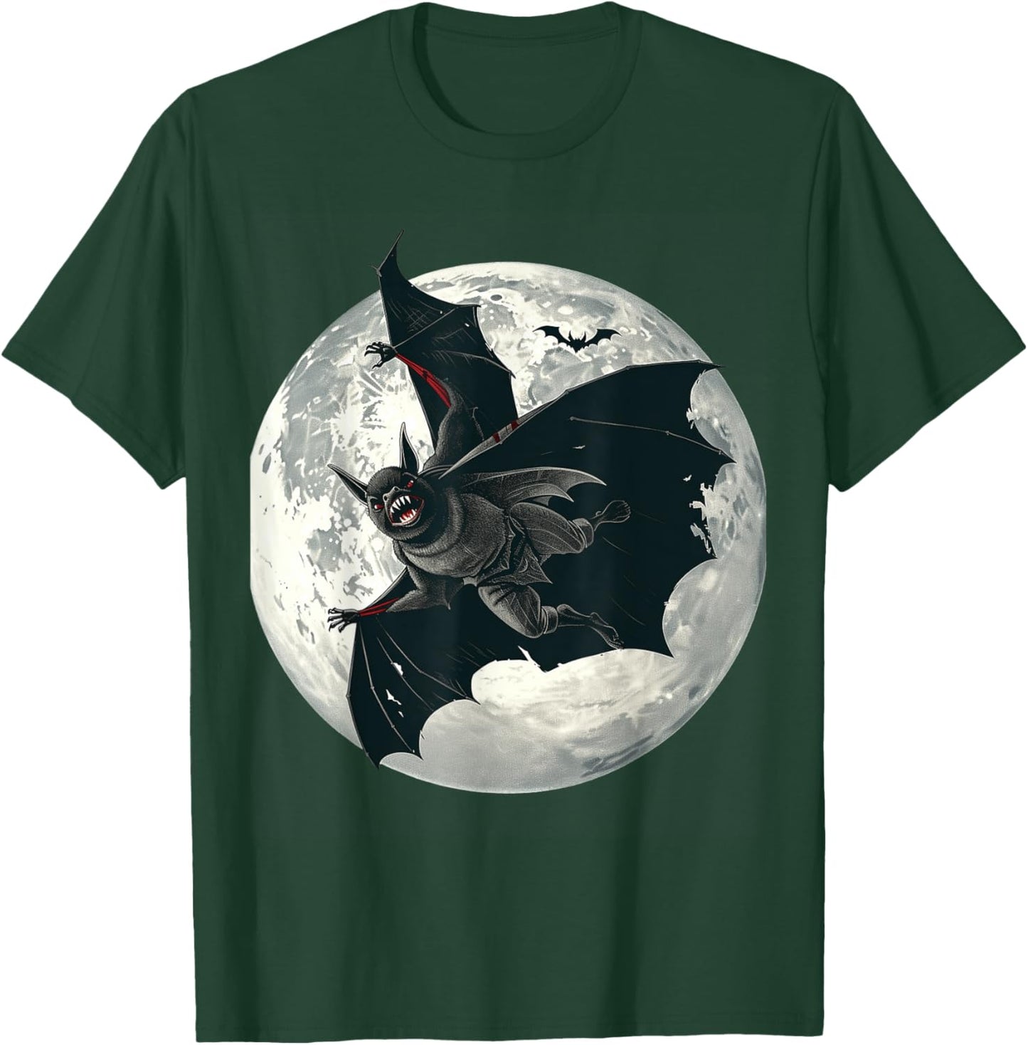 Gothic Vampire Bat Halloween Graphic T-Shirt - T-Shirt | Forest