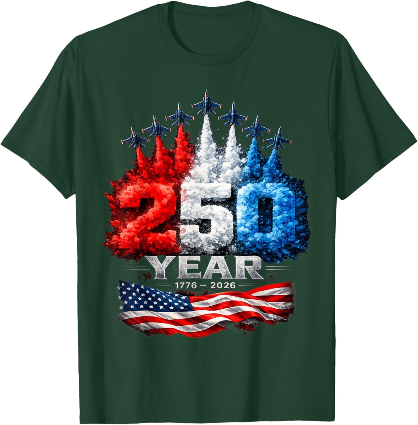 250th Anniversary USA Patriotic 250 Years American 4th July T-Shirt - T-Shirt | Forest