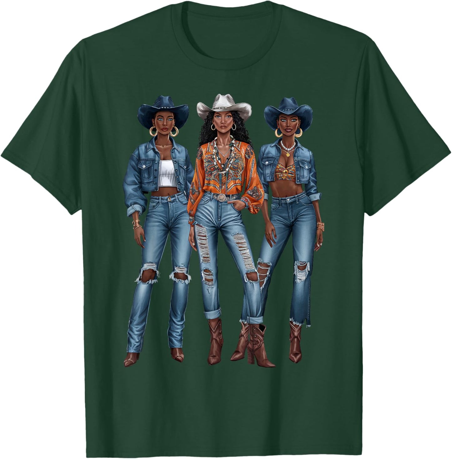 Black Cowgirl Vibes Melanin Black History Texas T-Shirt - T-Shirt | Forest