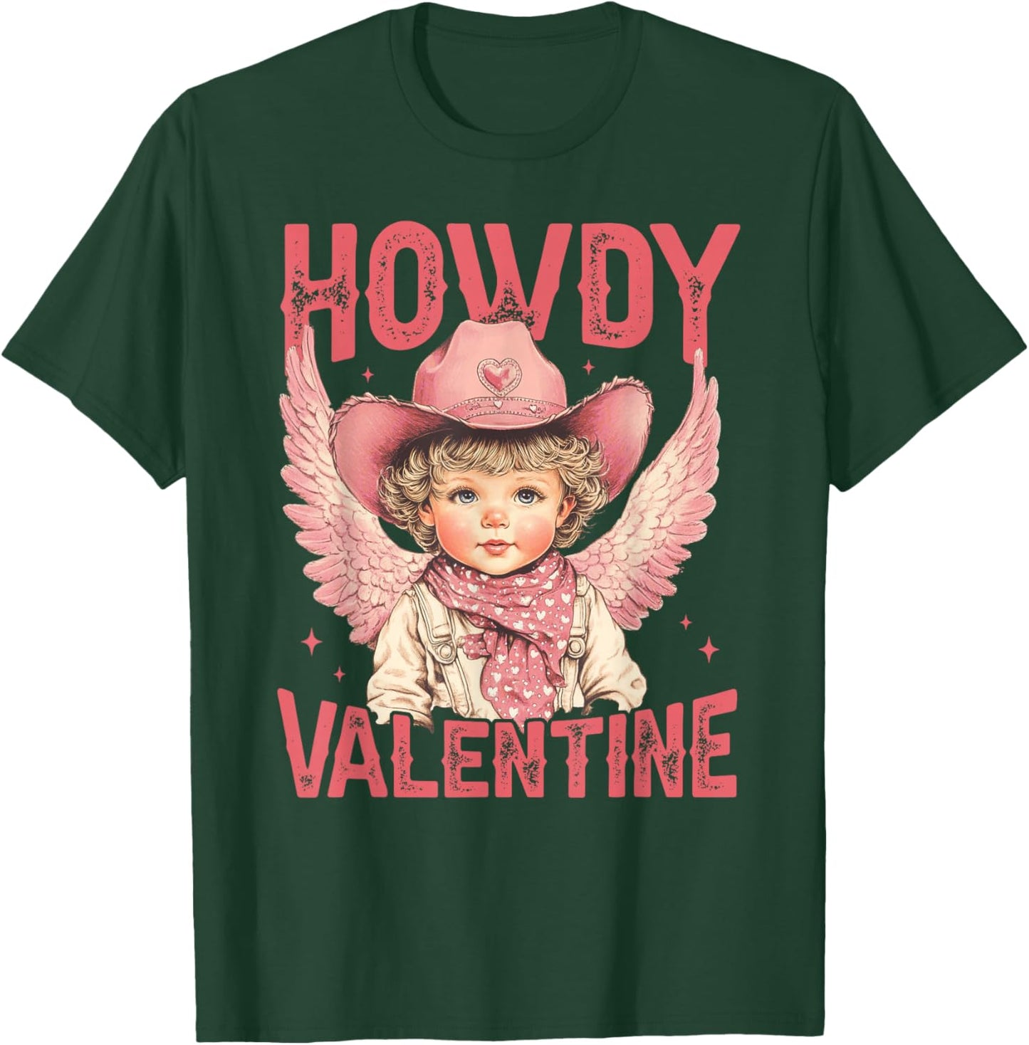 Cowboy Cupid Tight Hearts Love Western Howdy Valentine T-Shirt - T-Shirt | Forest