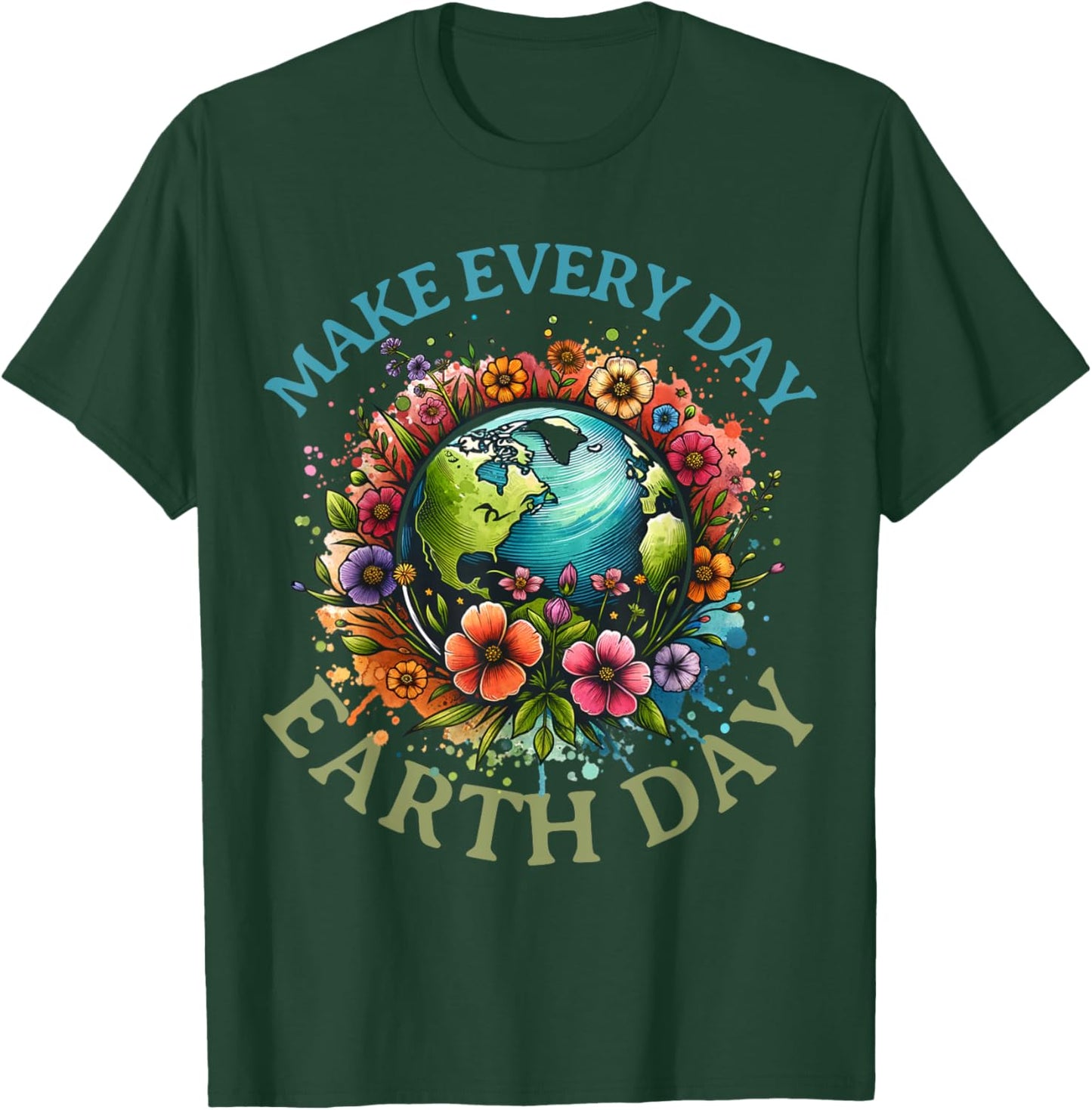 Earth Day Every Day Groovy Retro 70s Earth Day for Kids T-Shirt - T-Shirt | Forest