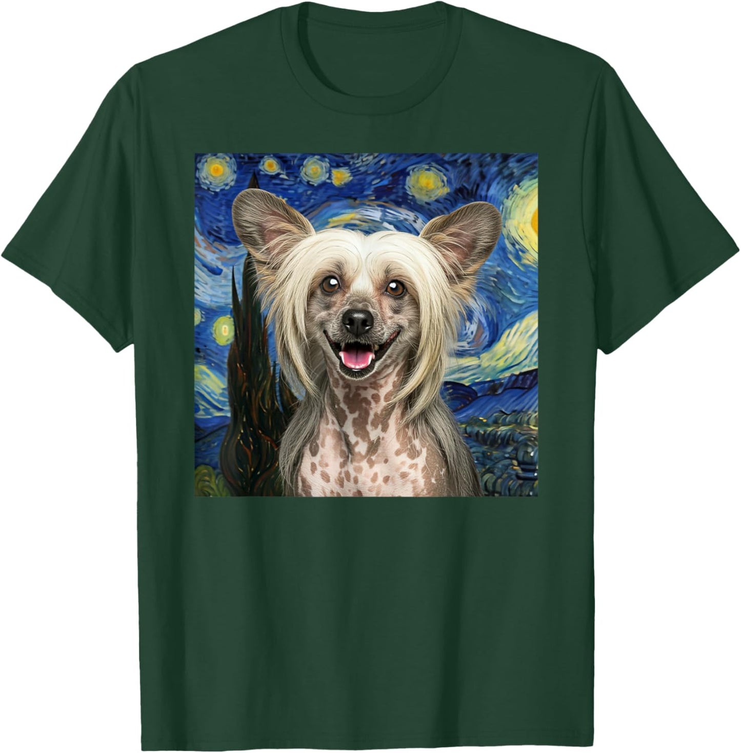 Chinese Crested Starry Night Dog Lover Gift Men Women Kids T-Shirt - T-Shirt | Forest