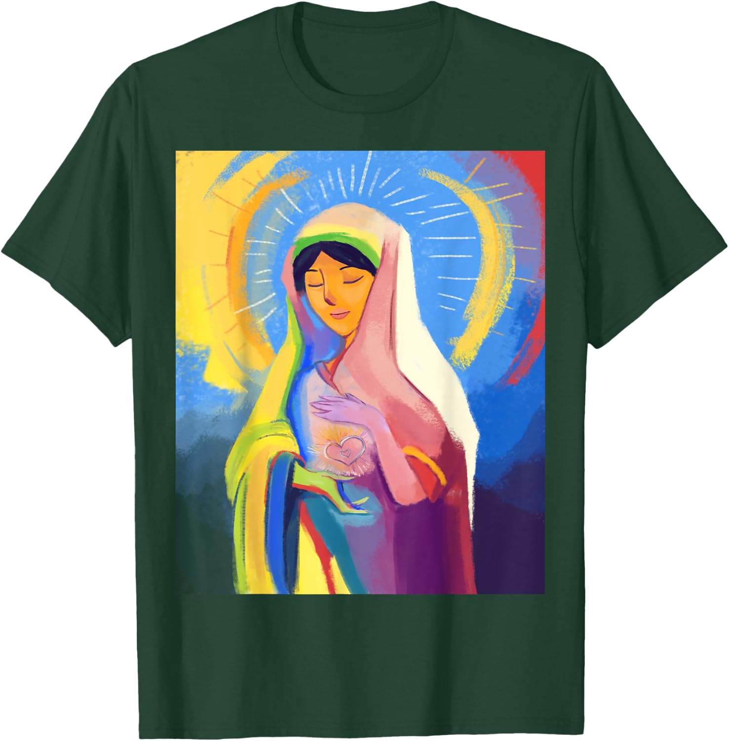 Our Blessed Mother Mary Mother Of Jesus Pro Life Catholic T-Shirt - T-Shirt | Forest