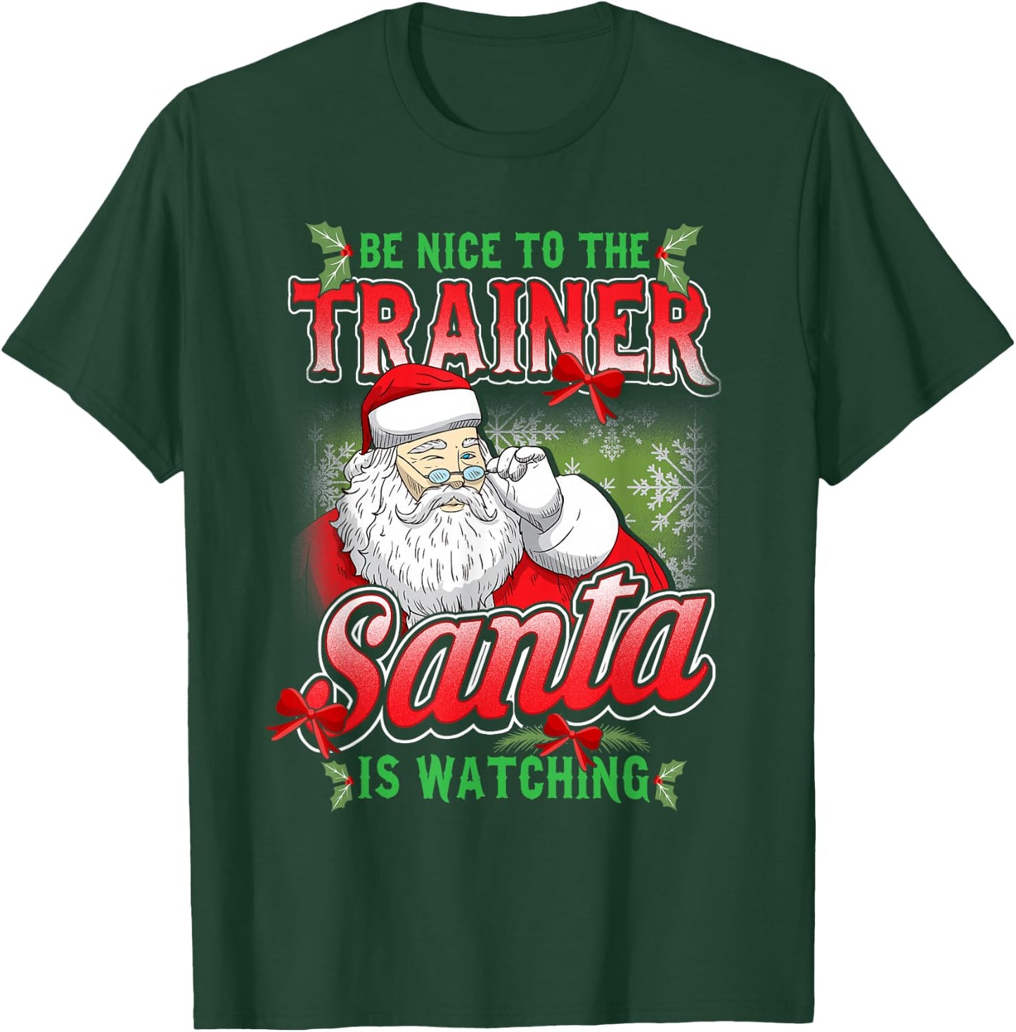 Christmas Personal Trainer Gym Workout Exercise Santa Claus T-Shirt - T-Shirt | Forest