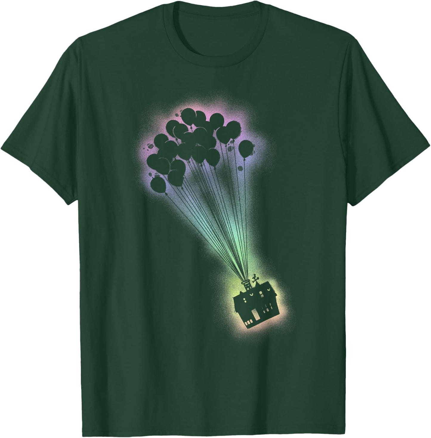 Disney Pixar Up Spray Paint Stencil House Graphic T-Shirt - T-Shirt | Forest