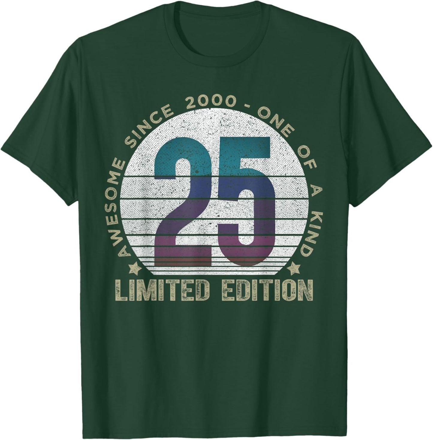 25 Year Old Gifts Vintage 2000 Limited Edition 25th Birthday T-Shirt - T-Shirt | Forest