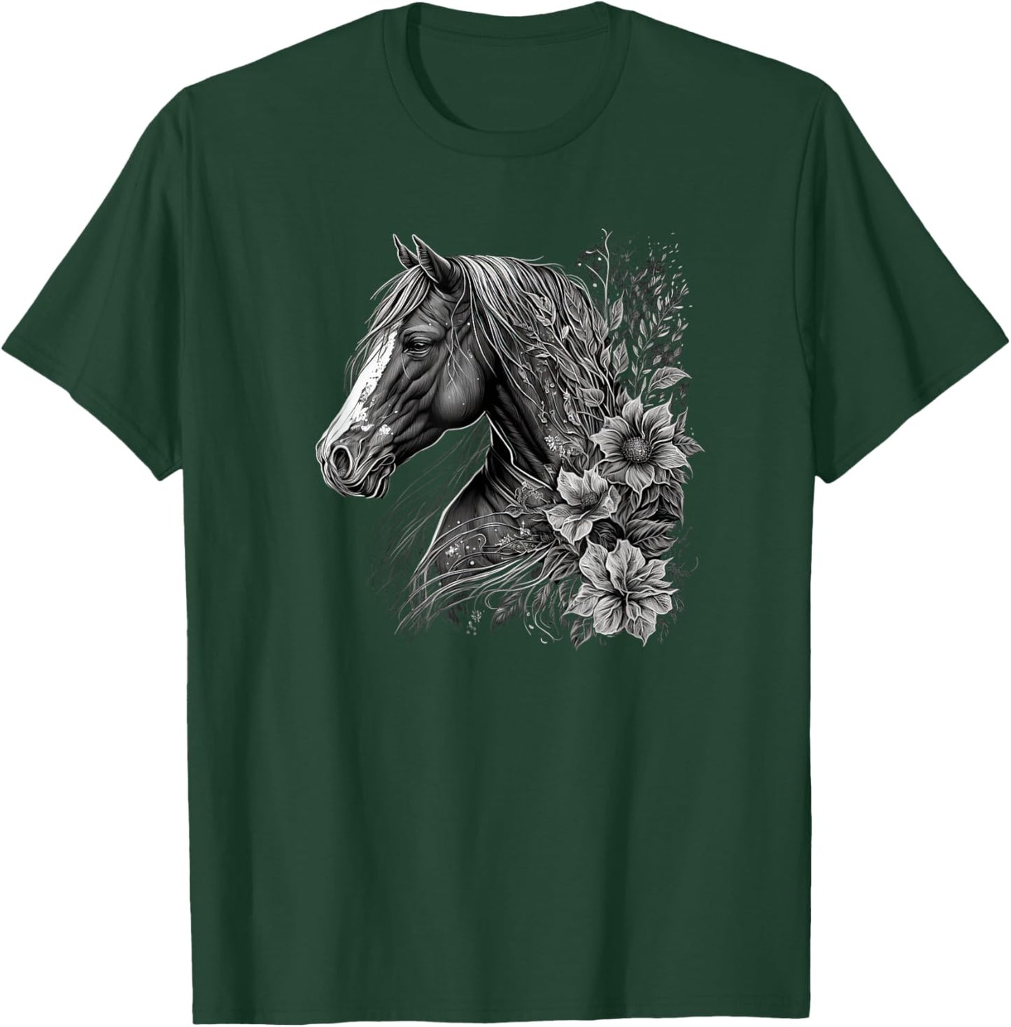 Horse Women kids Girls Riding Horse Lover T-Shirt - T-Shirt | Forest