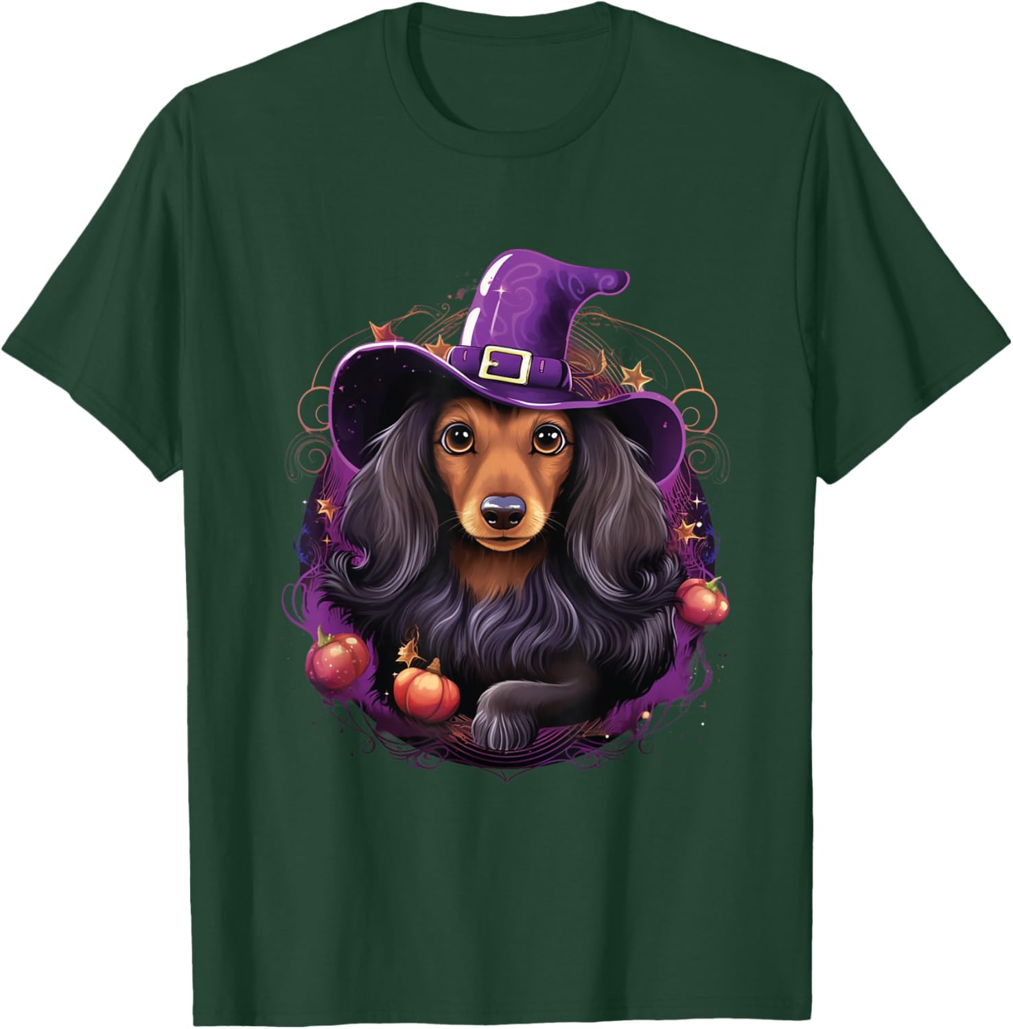 Cute Witch Funny Dachshund Halloween Costume Dog Lover Women Kids T-Shirt - T-Shirt | Forest
