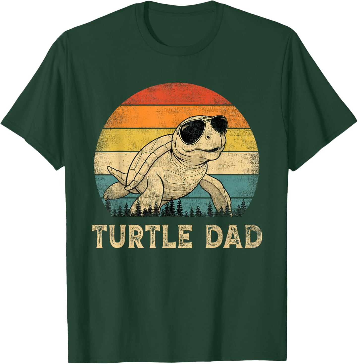 Vintage Turtle Dad Turtle Lovers Daddy Father's Day T-Shirt - T-Shirt | Forest