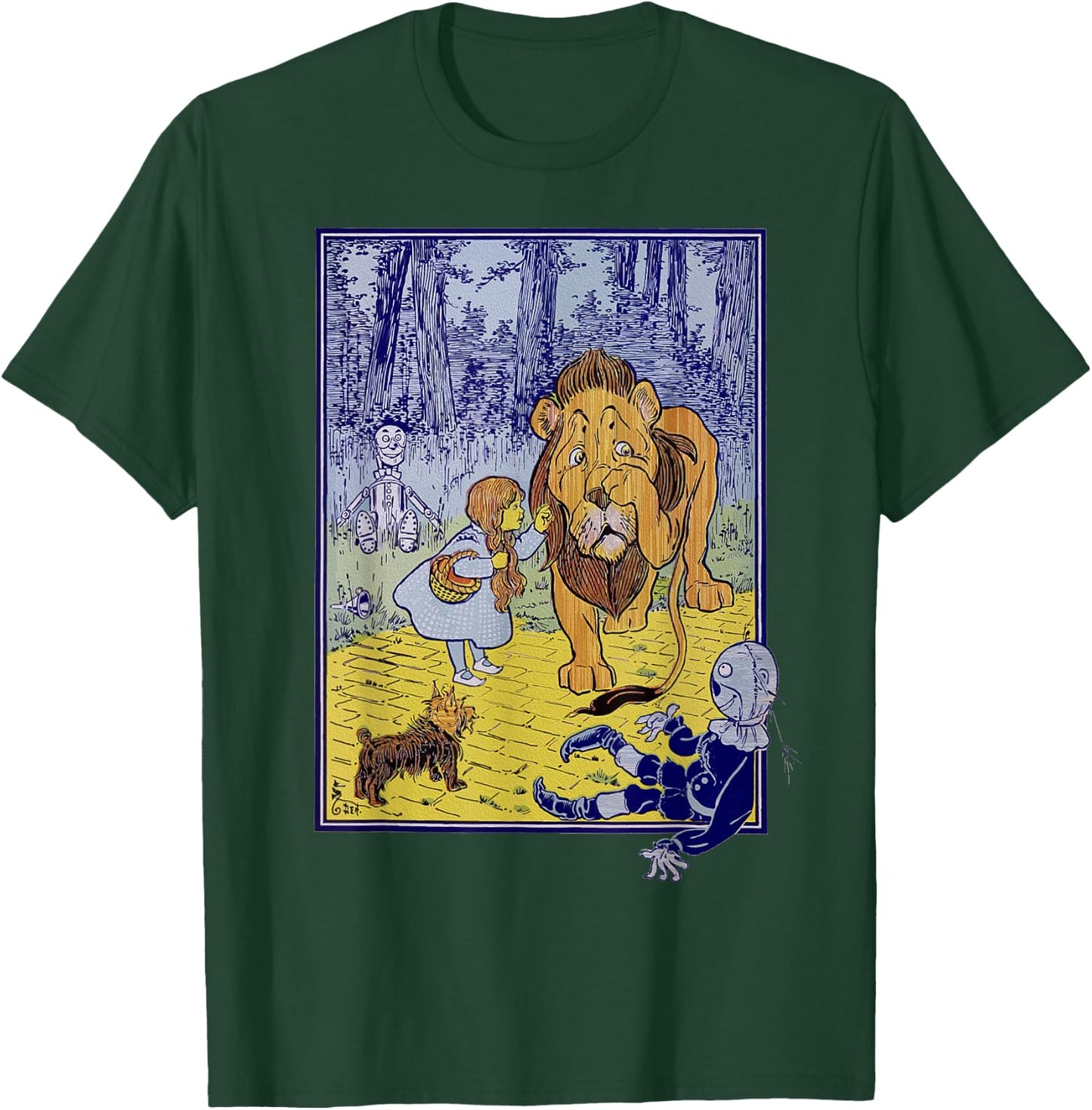 Vintage Wizard of Oz Lion Scarecrow Tin Man Dorothy Toto T-Shirt - T-Shirt | Forest