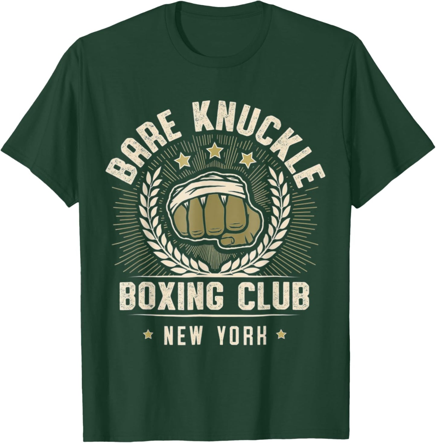 Vintage Bare Knuckle Boxing Club Est 1950 Boxing Hand T-Shirt - T-Shirt | Forest