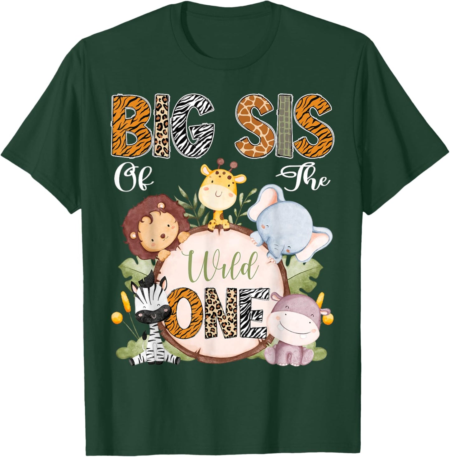 Big Sis Of The Wild One 1St Birthday Safari Woodland T-Shirt - T-Shirt | Forest