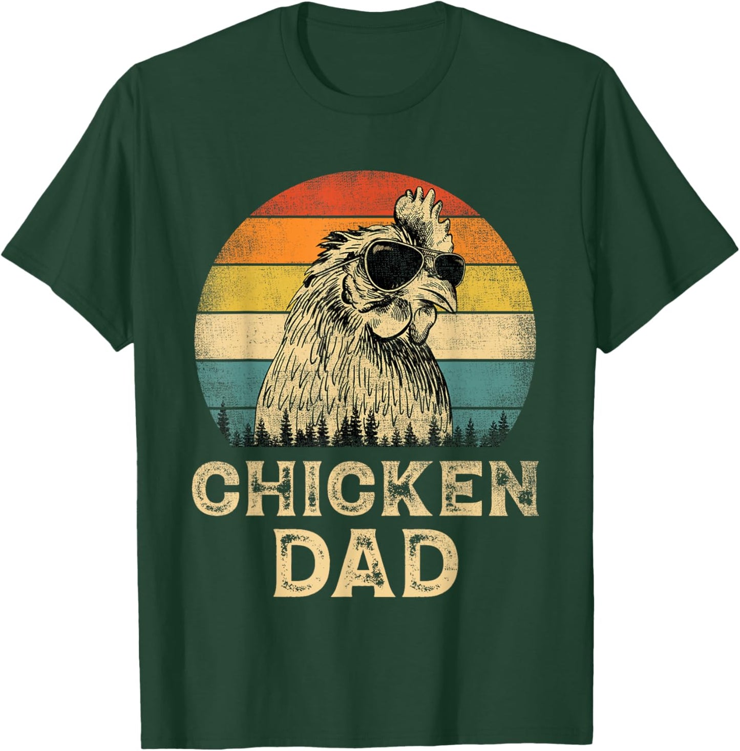 Vintage Chicken Dad Chicken Lovers Daddy Father's Day T-Shirt - T-Shirt | Forest