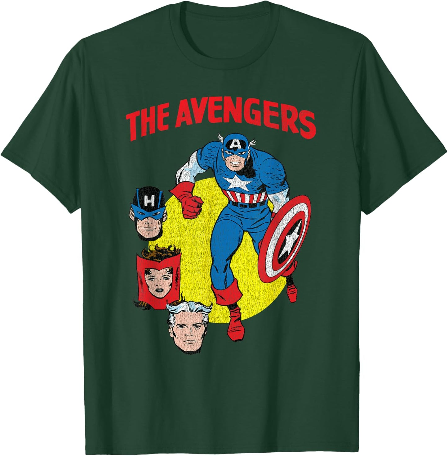 Marvel The Avengers Captain America Retro T-Shirt - T-Shirt | Forest