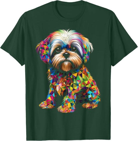 Shih Tzu Motif Pet Illustration Dog Shih Tzu Women Kids T-Shirt - T-Shirt | Forest