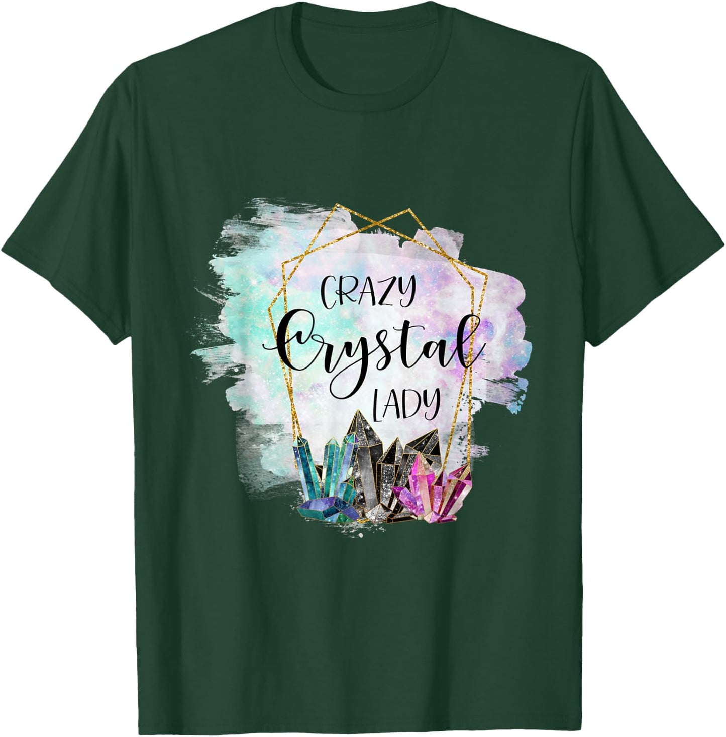 Crazy Crystal Lady Reiki Sage Lover Women's Chakra Design T-Shirt - T-Shirt | Forest