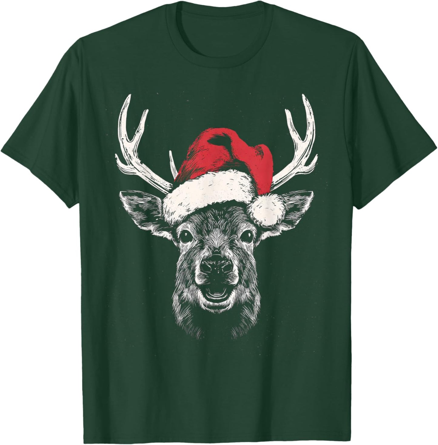 Reindeer Christmas Dark Brown T-Shirt - T-Shirt | Forest