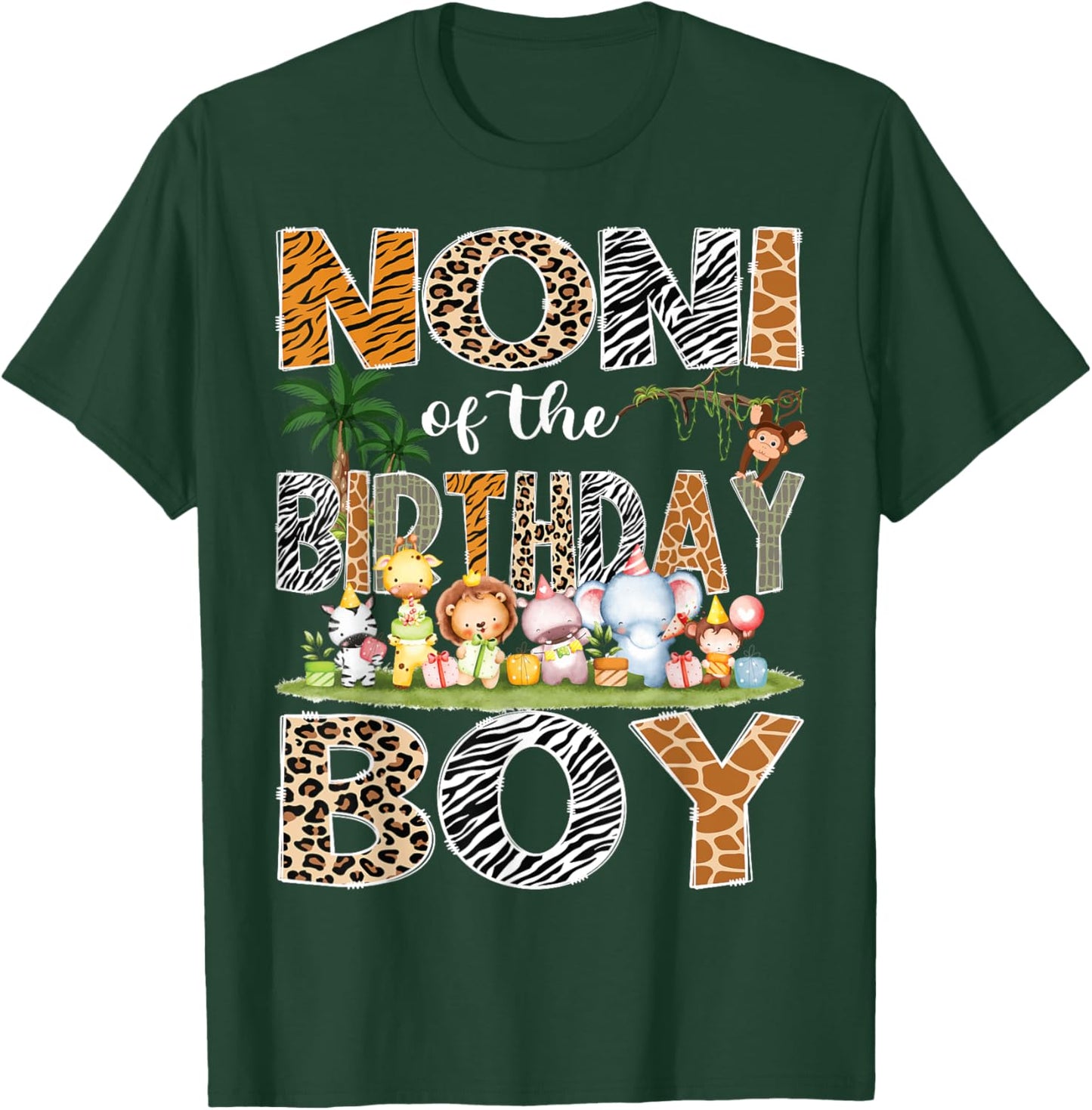 Noni Of The Birthday Boy Safari Jungle Animals Lover T-Shirt - T-Shirt | Forest