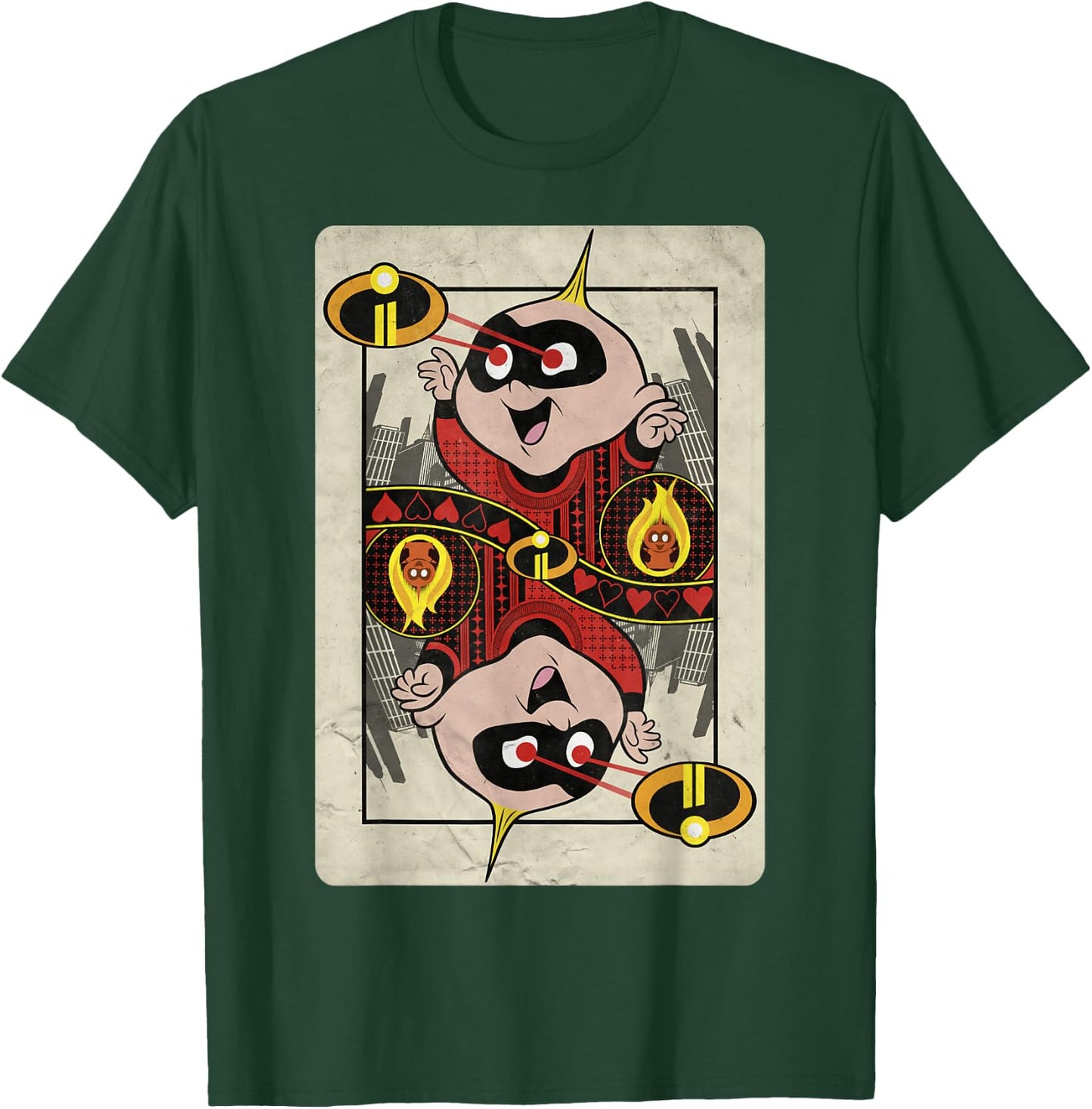 Disney Pixar Incredibles 2 Jack-Jack Hearts Playing Card T-Shirt - T-Shirt | Forest