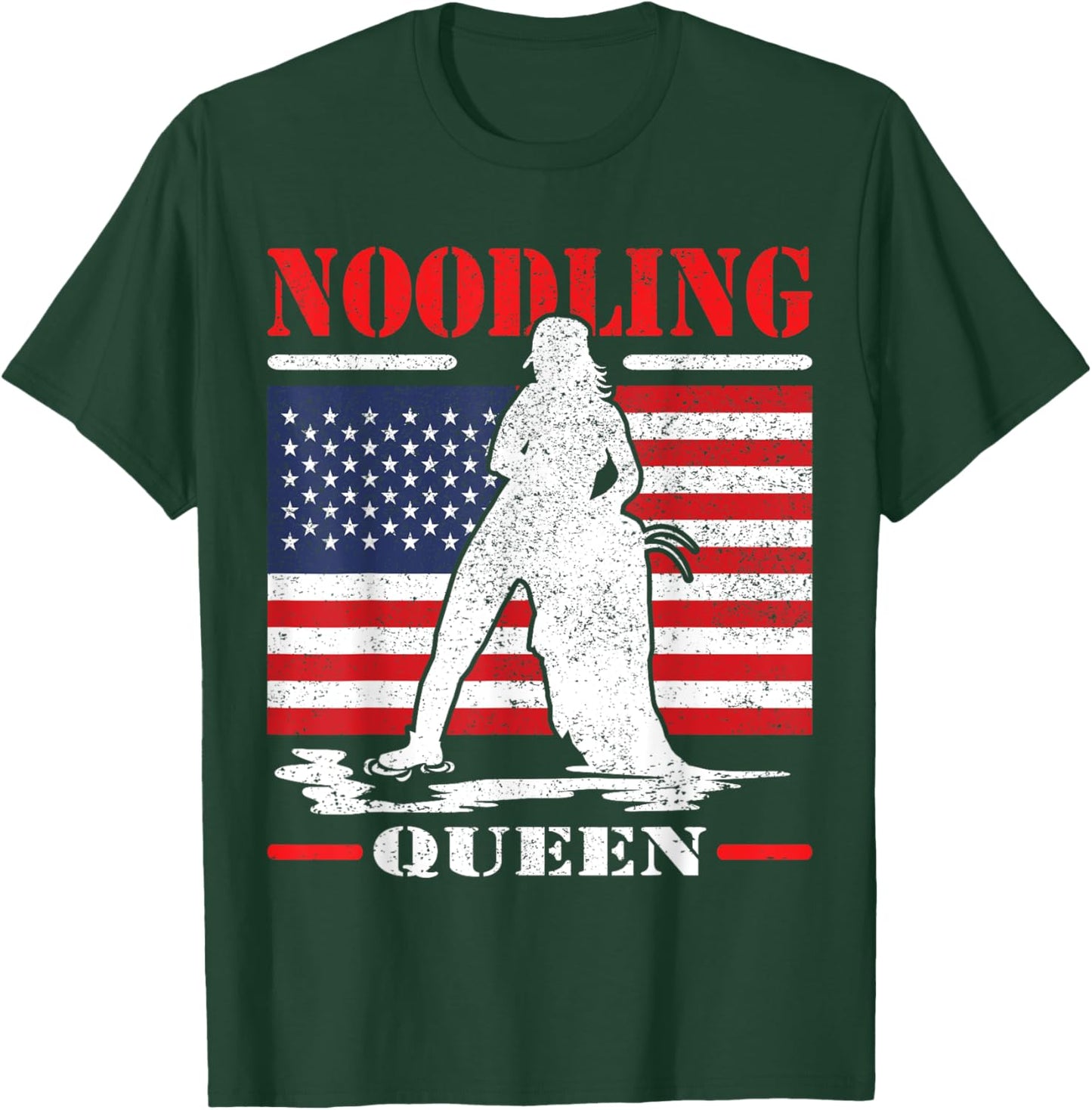 Noodling Queen like fishing but needs skill noodling T-Shirt - T-Shirt | Forest