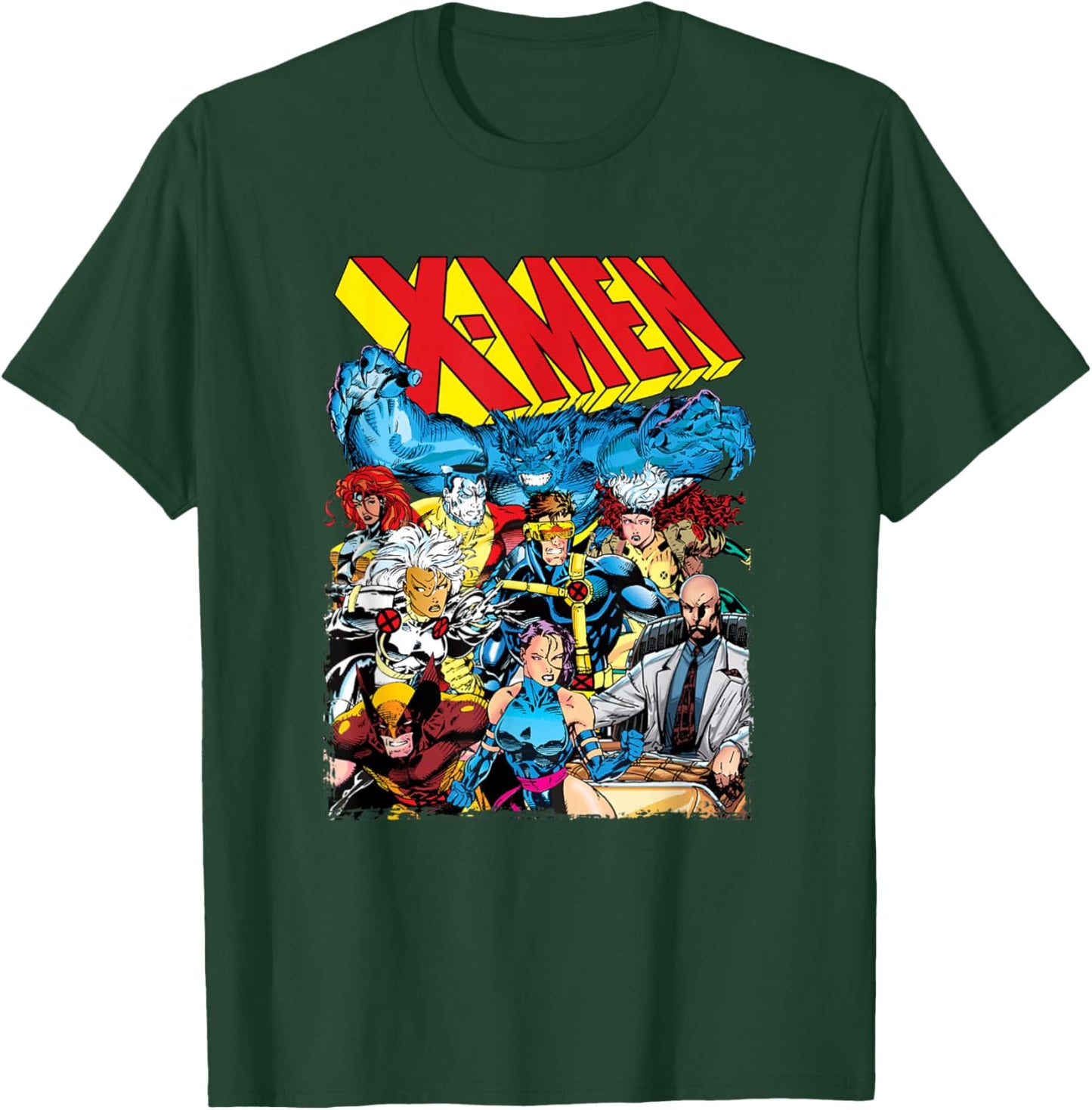 Marvel X-Men 80's Style Colorful Group Shot Poster T-Shirt - T-Shirt | Forest