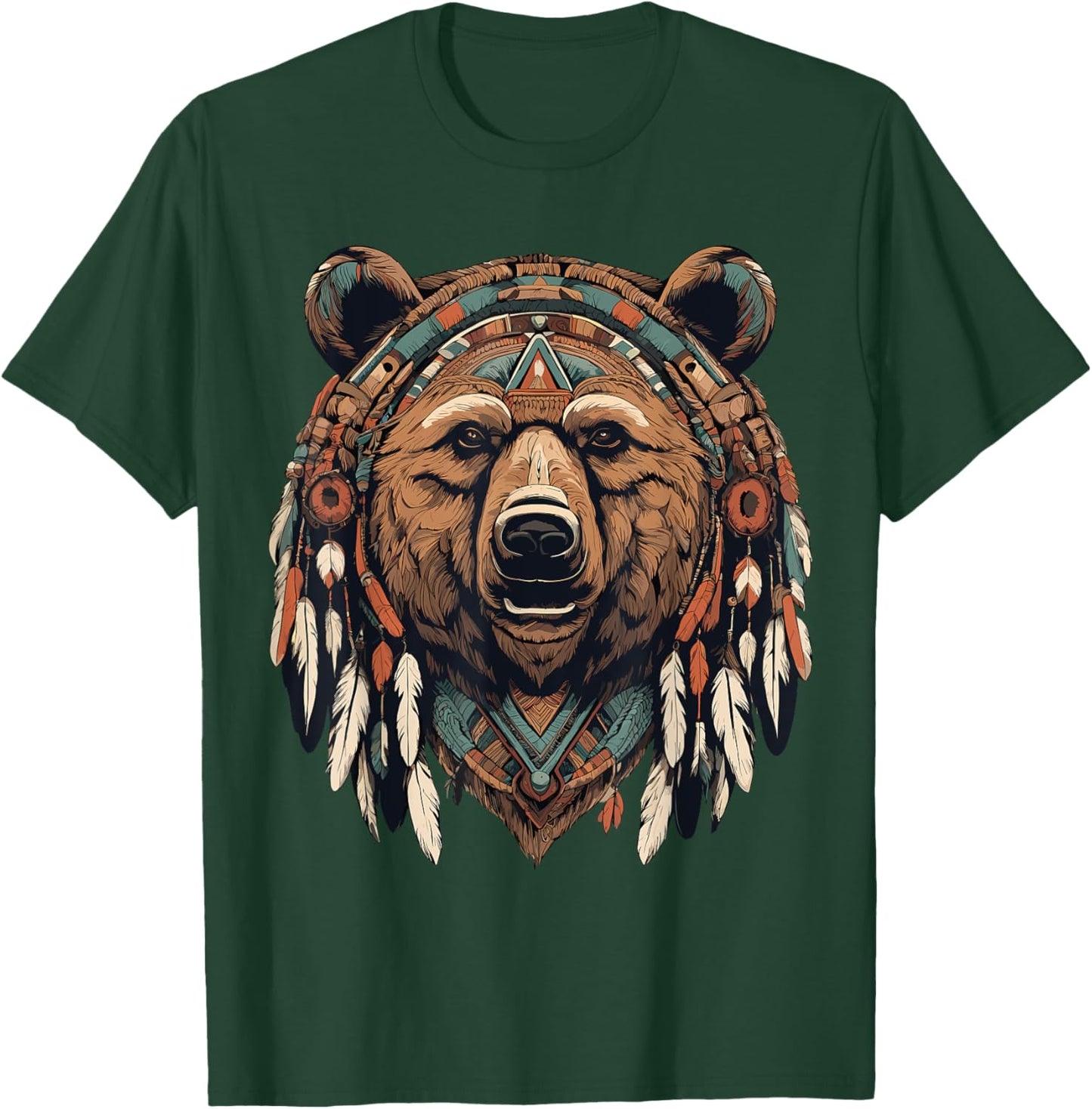 Native American Bear Totem Spiritual T-Shirt - T-Shirt | Forest