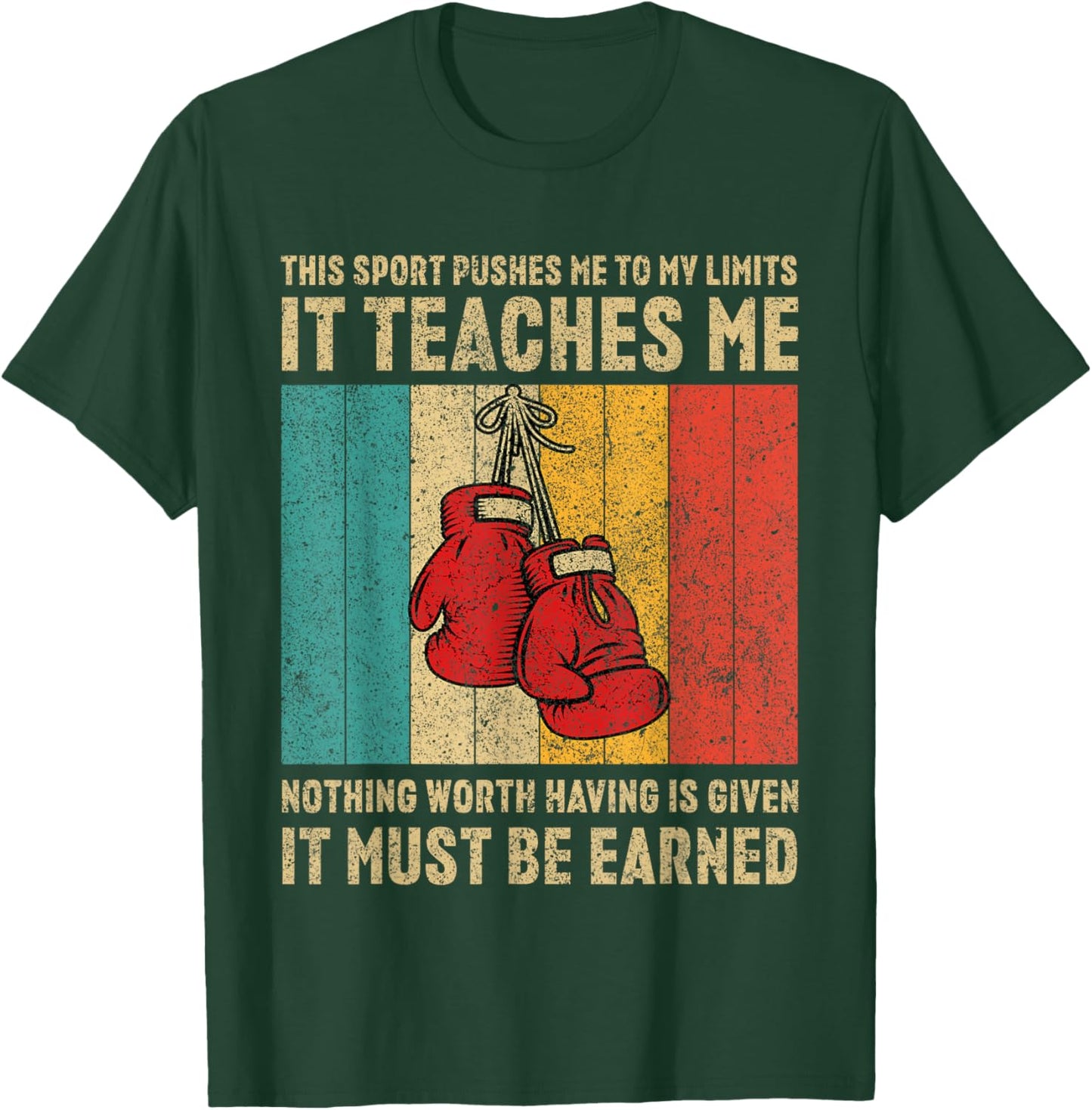Never Underestimate A Grandpa With Boxing Gloves Boxing T-Shirt - T-Shirt | Forest
