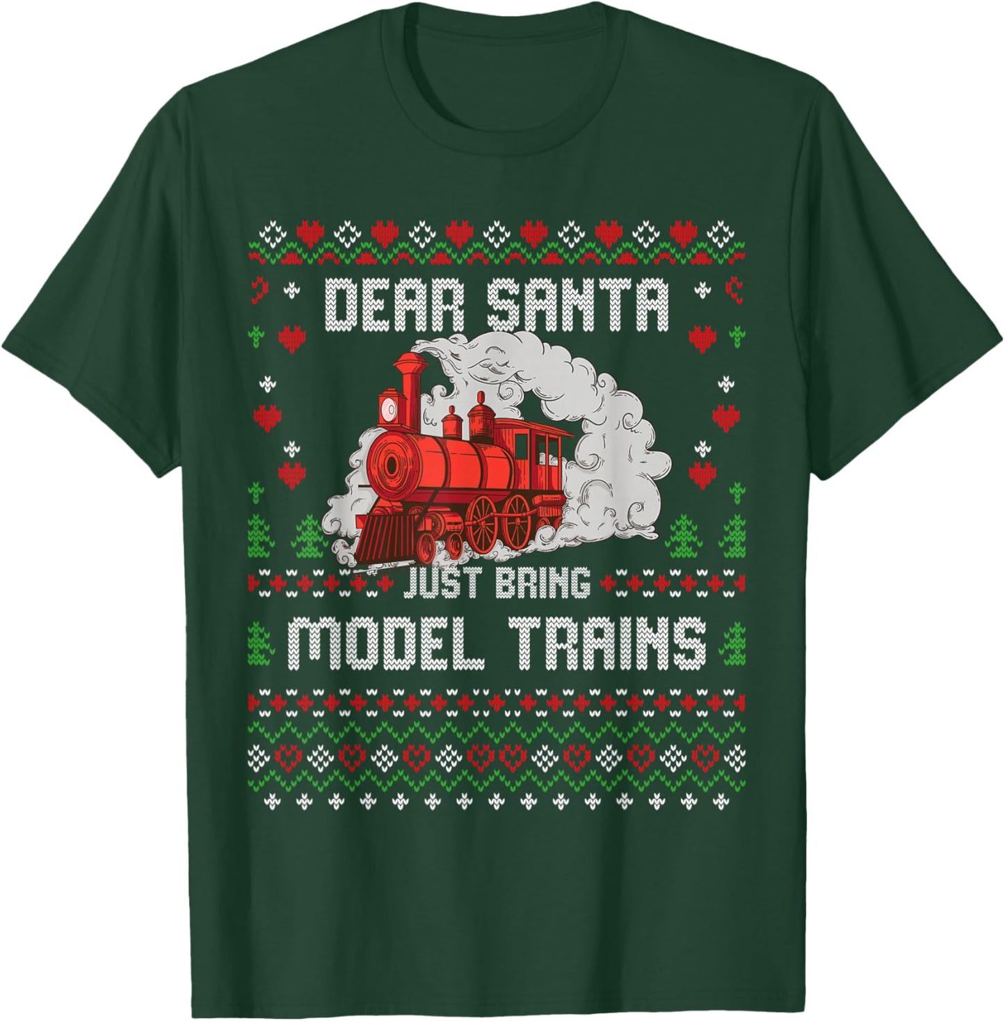 Steam Model Trains Collector Christmas Ugly Xmas Sweater T-Shirt - T-Shirt | Forest