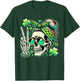 St Patricks Day Skull Messy Bun Saint Pattys Paddys Women T-Shirt - T-Shirt | Forest