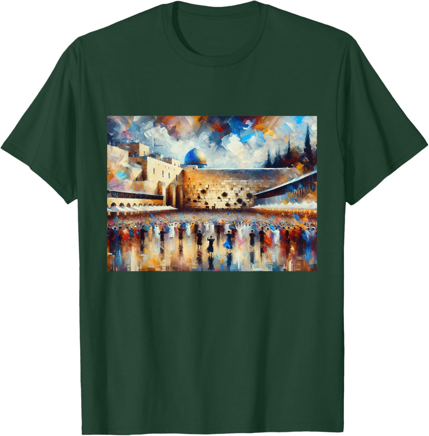 Kotel Painting jerusalem City Western Wall Wailing Wall T-Shirt - T-Shirt | Forest