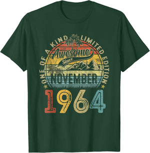 Vintage November 1964 60 Years Old 60th Birthday Gifts Women T-Shirt - T-Shirt | Forest