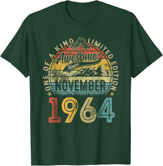 Vintage November 1964 60 Years Old 60th Birthday Gifts Women T-Shirt - T-Shirt | Forest