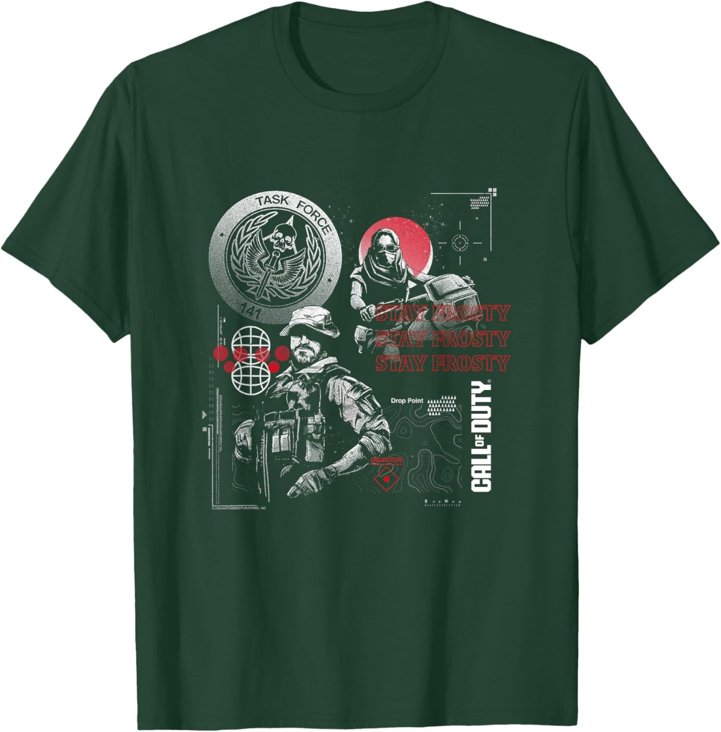 Call of Duty Task Force 141 Stay Frosty Black Men's -Adults Short Sleeve T-Shirt - T-Shirt | Forest